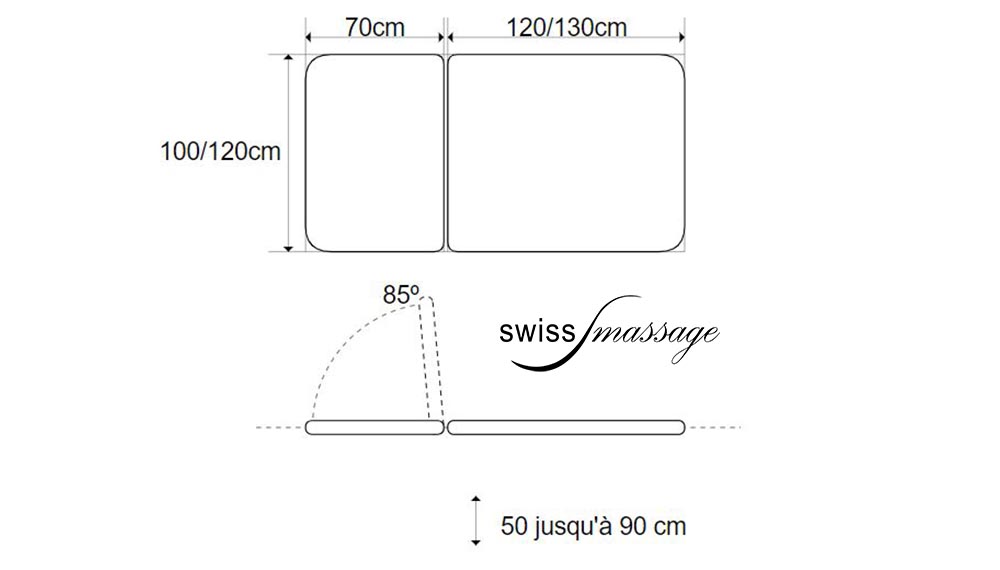 Maße Liege Bobath 2 Ebenen
