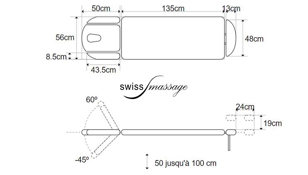 Table osteo modulable dimensions