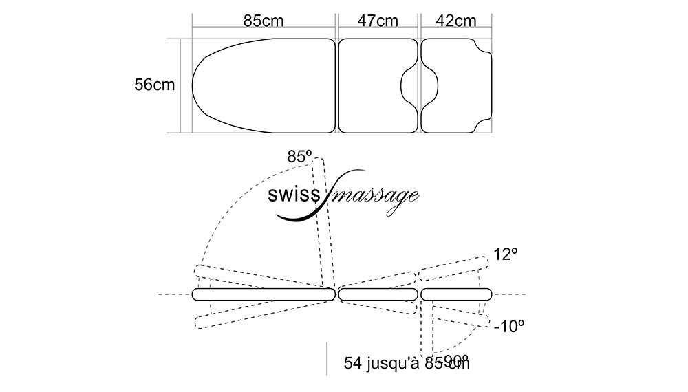 Gynecology chair model SE-2230-BRG dimensions