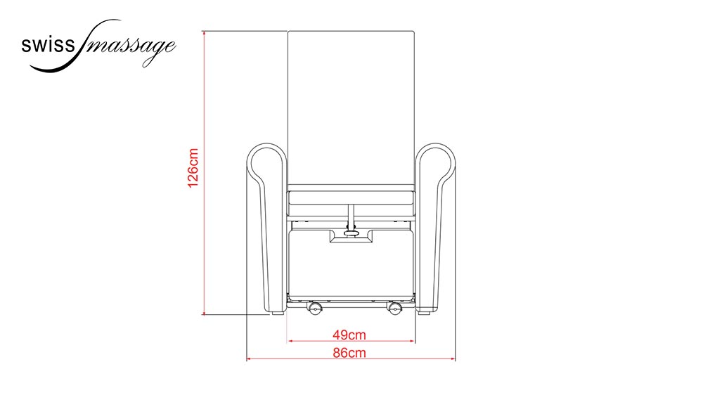 Pedicure and Beauty Armchair Pacha Model Anthracite Top Dimensions