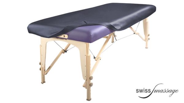 Blue vinyl cover for massage table protection