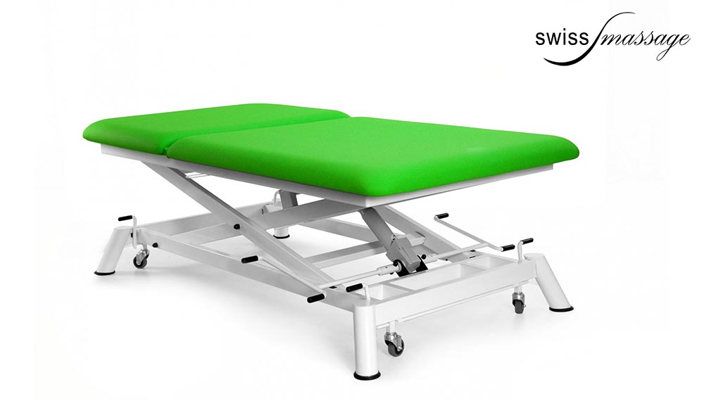 Bobath 2-Ebenen-Flachbett-Behandlungsliege, Sonderanfertigung mit hydraulischer Befestigung und hochklappbarer Rückenlehne