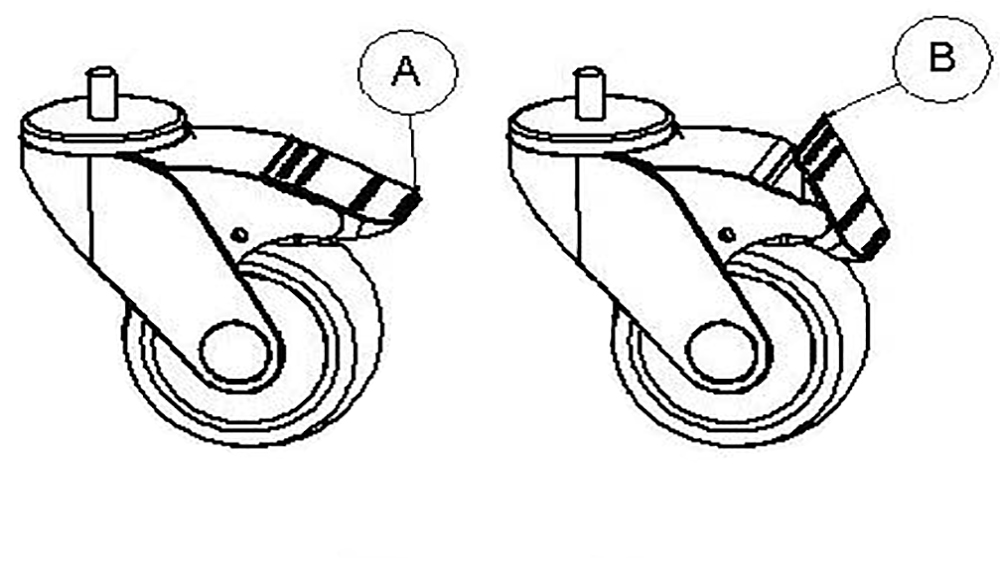 Table médicale de change pour soins médicaux aux personnes souffrant d'un handicap équipée de roulettes avec freins