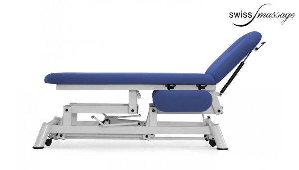 Hydraulic physiotherapy table with high headrest