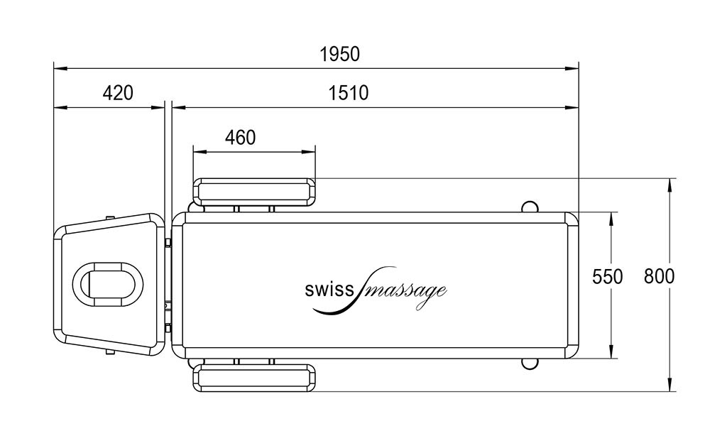 Maße auf der Oberseite Osteo Liege Mist Modell von Coinfycare