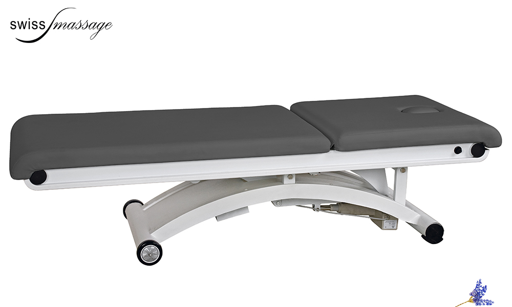 Table de massage modèle Luna couleur anthracite position à plat basse