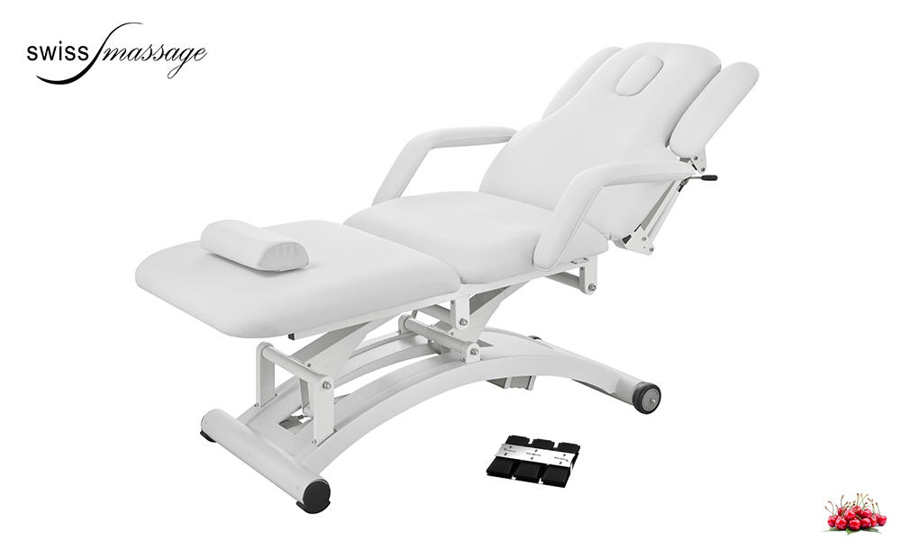 Table de massage modèle Ellipse blanche avec commande à pieds