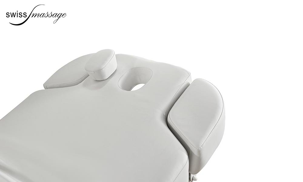 Trou facial et bouchon pour table de massage Thaï modèle Ariane en bois blanc