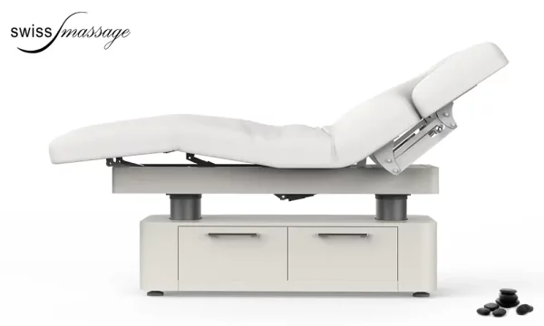Table de massage modèle Triumph blanche position relax Table de massage modèle Triumph blanche position relax