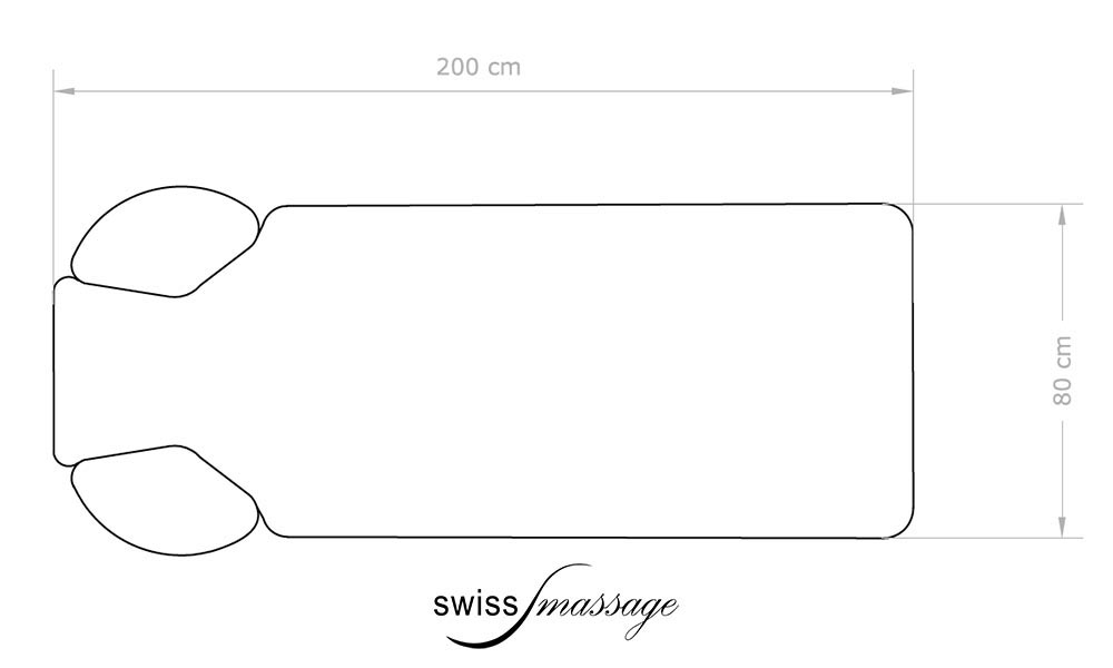Dimensions Thai and Shiatsu Switzerland massage table model Wave