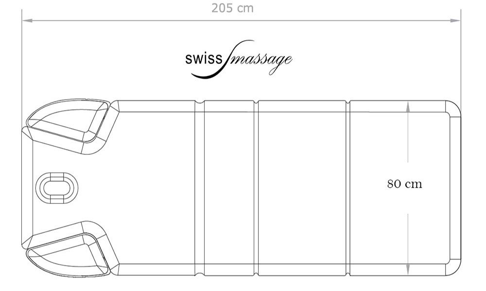 Abmessungen Top Schweiz Shiatsu Liege Modell Blondie, Thai Massageliege.