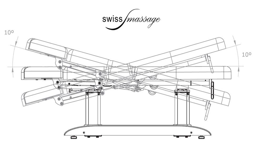 Abmessungen Schweiz Shiatsu Liege Modell Blondie, Thai Massageliege.
