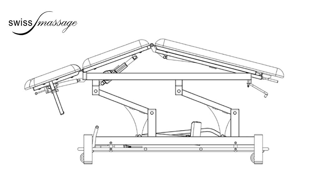 Coinfycare elektrische Physioliege Modell Reduca plus dunkel anthrazit Kyphose Abmessungen