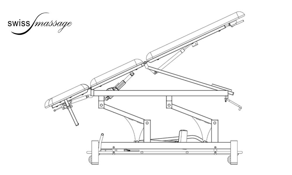 Coinfycare elektrische Physioliege Reduca Modell plus dunkle Rahmenseitenabmessungen