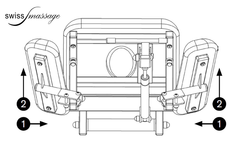Coinfycare elektrische Physioliege Reduca Modell plus dunkles Gestell Details Armlehnen