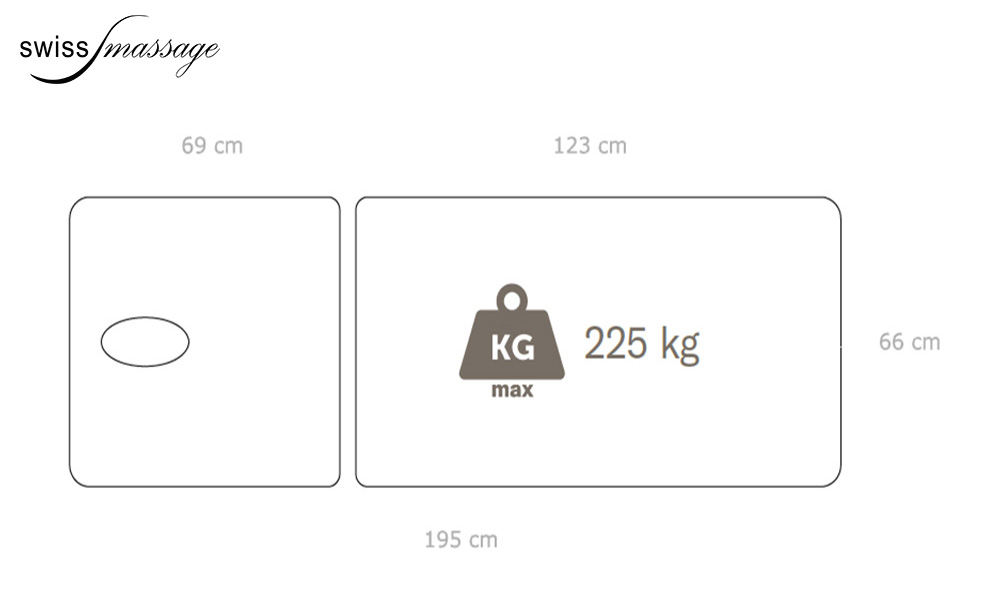 Medical examination table in Switzerland model Healthy dimensions on