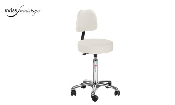Medical stool with backrest and round seat