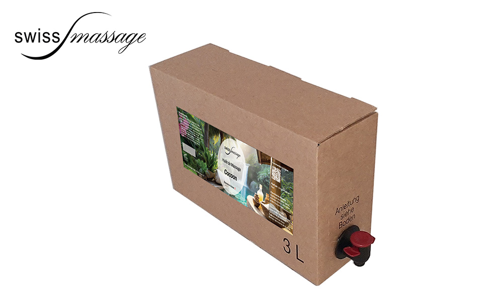 Bouteille qui contient de l'huile de massage